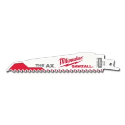 Milwaukee 48-00-5021 6 In. 5 TPI The Ax Sawzall Blade (5 Pk)