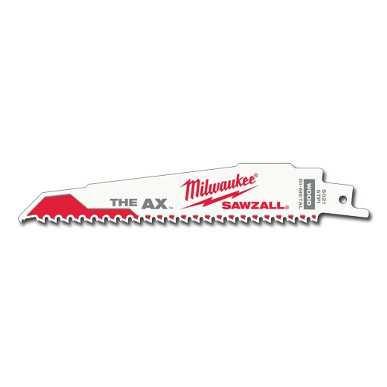 Milwaukee 48-00-5021 6 In. 5 TPI The Ax Sawzall Blade (5 Pk) 3 Milwaukee 48-00-5021 6 In. 5 TPI The Ax Sawzall Blade (5 Pk)