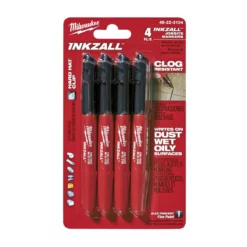 Milwaukee 48-22-3104 INKZALL Black Fine Point Marker (4 PK)