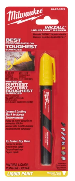 Milwaukee 48-22-3722 INKZALL Yellow Paint Marker