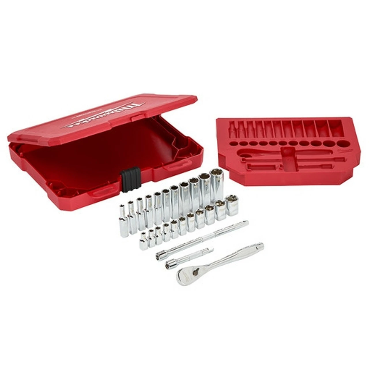 Milwaukee 48-22-9404 1/4 In. Drive 26pc Ratchet & Socket Set - SAE 3 Milwaukee 48-22-9404 1/4 In. Drive 26pc Ratchet & Socket Set - SAE
