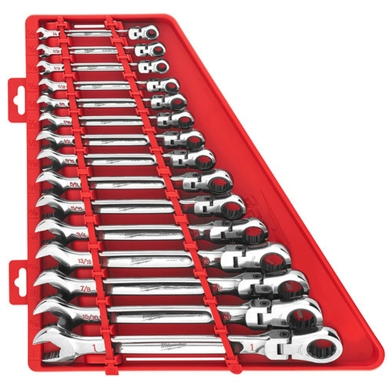 Milwaukee 48-22-9413 15pc Flex Head Ratcheting Combination Wrench Set SAE 3 Milwaukee 48-22-9413 15pc Flex Head Ratcheting Combination Wrench Set SAE