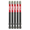 Milwaukee 48-32-4566 #3 Phillips Impact 3-1/2 Power Bits 5 Pk -GREATLAKESPOWERTOOLS Sales 48 32 4566 06730.1661264494