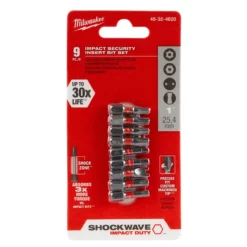 Milwaukee 48-32-4620 9 Pc. SHOCKWAVE Security Insert Bit Set