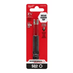 Milwaukee 48-32-4672 SHOCKWAVE Impact Duty 3-1/2 SQ2 Bit 2PK -GREATLAKESPOWERTOOLS Sales 48 32 4672 1PK 54622.1659723658