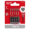 Milwaukee 48-32-4682 SHOCKWAVE 2 In. T10 Impact Bit 5PK -GREATLAKESPOWERTOOLS Sales 48 32 4682 05254.1638560419