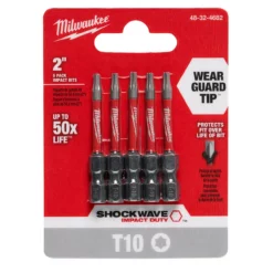 Milwaukee 48-32-4682 SHOCKWAVE 2 In. T10 Impact Bit 5PK