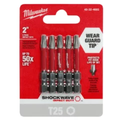 Milwaukee 48-32-4685 SHOCKWAVE 2 In. Power Bit TORX T25 (5 PK)