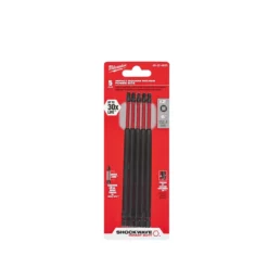 Milwaukee 48-32-4855 #2 Square Recess Shockwave 6 In. Power Bit 5 Pack
