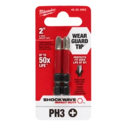 Milwaukee 48-32-4963 SHOCKWAVE Impact Duty 2 In. PH3 2PK