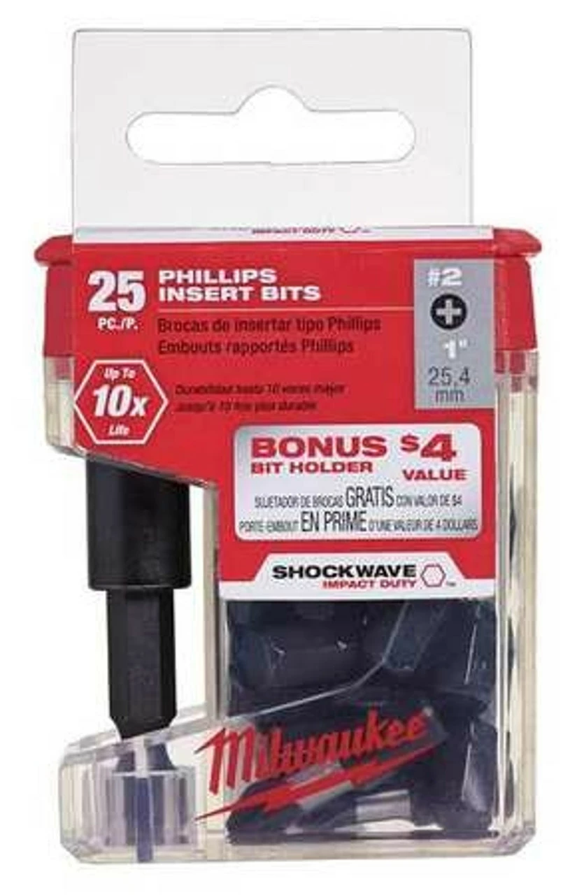 Milwaukee 48-32-5009 SHOCKWAVE Magnetic Bit Tip Holder W/ #2 Bits 4 Milwaukee 48-32-5009 SHOCKWAVE Magnetic Bit Tip Holder W/ #2 Bits - Image 2