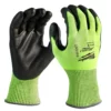 Milwaukee 48-73-8940 High-Visibility Cut Level 4 Polyurethane Dipped Gloves Small -GREATLAKESPOWERTOOLS Sales 48 73 8940 08468.1595616147