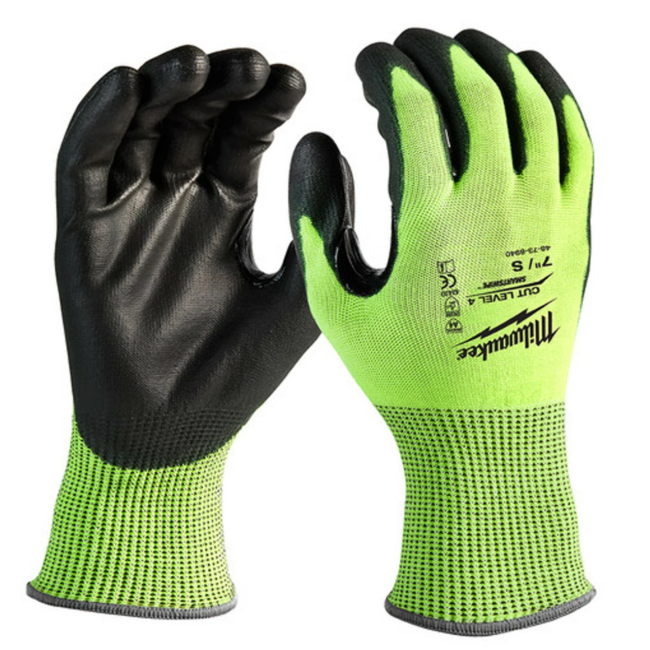Milwaukee 48-73-8940 High-Visibility Cut Level 4 Polyurethane Dipped Gloves Small 3 Milwaukee 48-73-8940 High-Visibility Cut Level 4 Polyurethane Dipped Gloves Small
