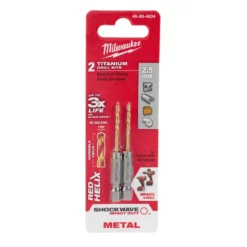 Milwaukee 48-89-4804 Metric SHOCKWAVE Titanium RED HELIX 2.5 MM