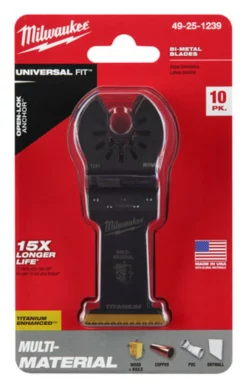 Milwaukee 49-25-1239 OPEN-LOK 1-3/8 In. Titanium Enhanced Bi-Metal Muti-Material Blade 10 Pk