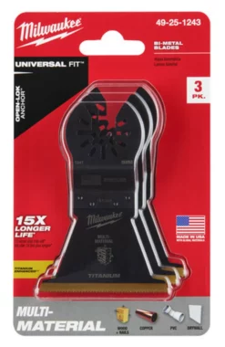 Milwaukee 49-25-1243 OPEN-LOK 2-1/2 In. Titanium Enhanced Bi-Metal Multi-Material Blade 3 Pk