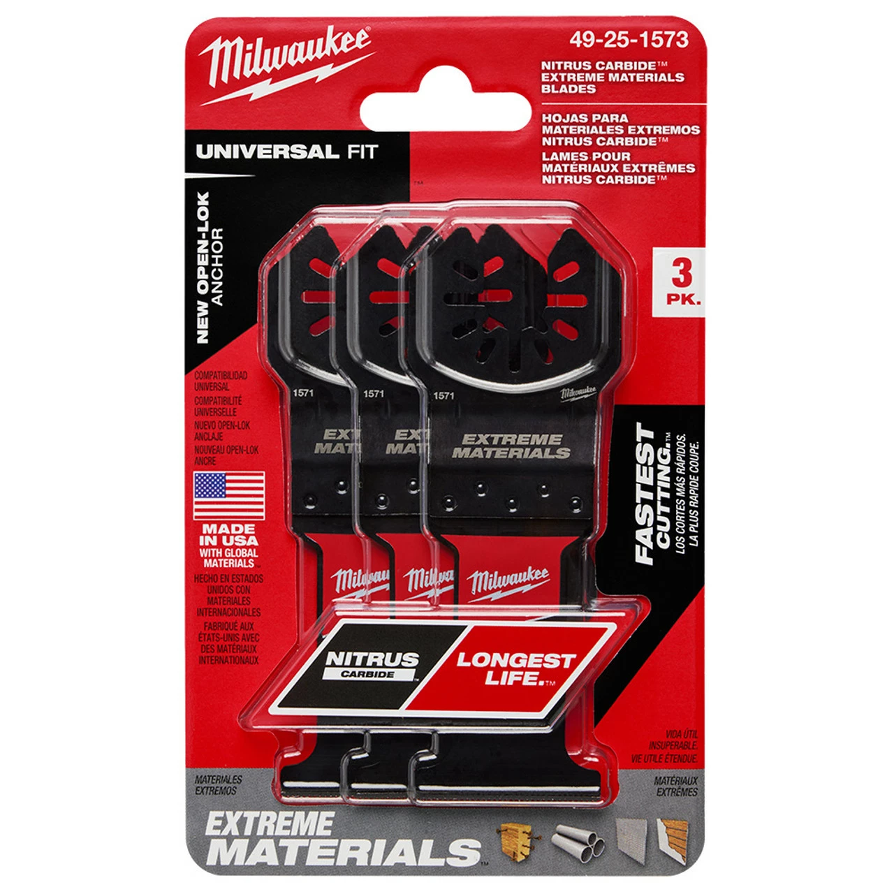 Milwaukee 49-25-1573 NITRUS CARBIDE Multi-Tool Blade 3 Milwaukee 49-25-1573 NITRUS CARBIDE Multi-Tool Blade