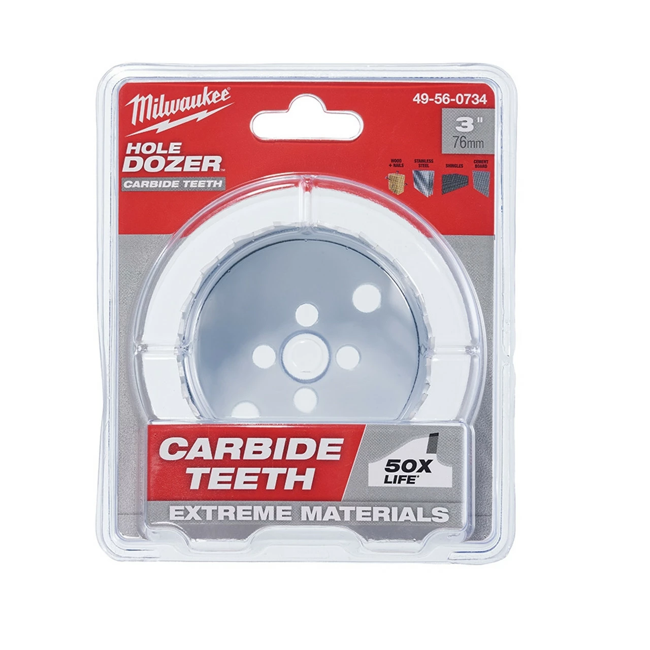 Milwaukee 49-56-0734 3 In. Hole Dozer With Carbide Teeth 3 Milwaukee 49-56-0734 3 In. Hole Dozer With Carbide Teeth