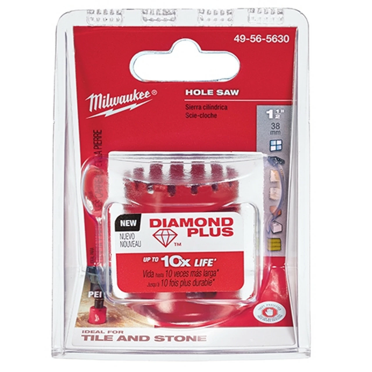 Milwaukee 49-56-5630 1-1/2 In. Diamond Plus Hole Saw 3 Milwaukee 49-56-5630 1-1/2 In. Diamond Plus Hole Saw