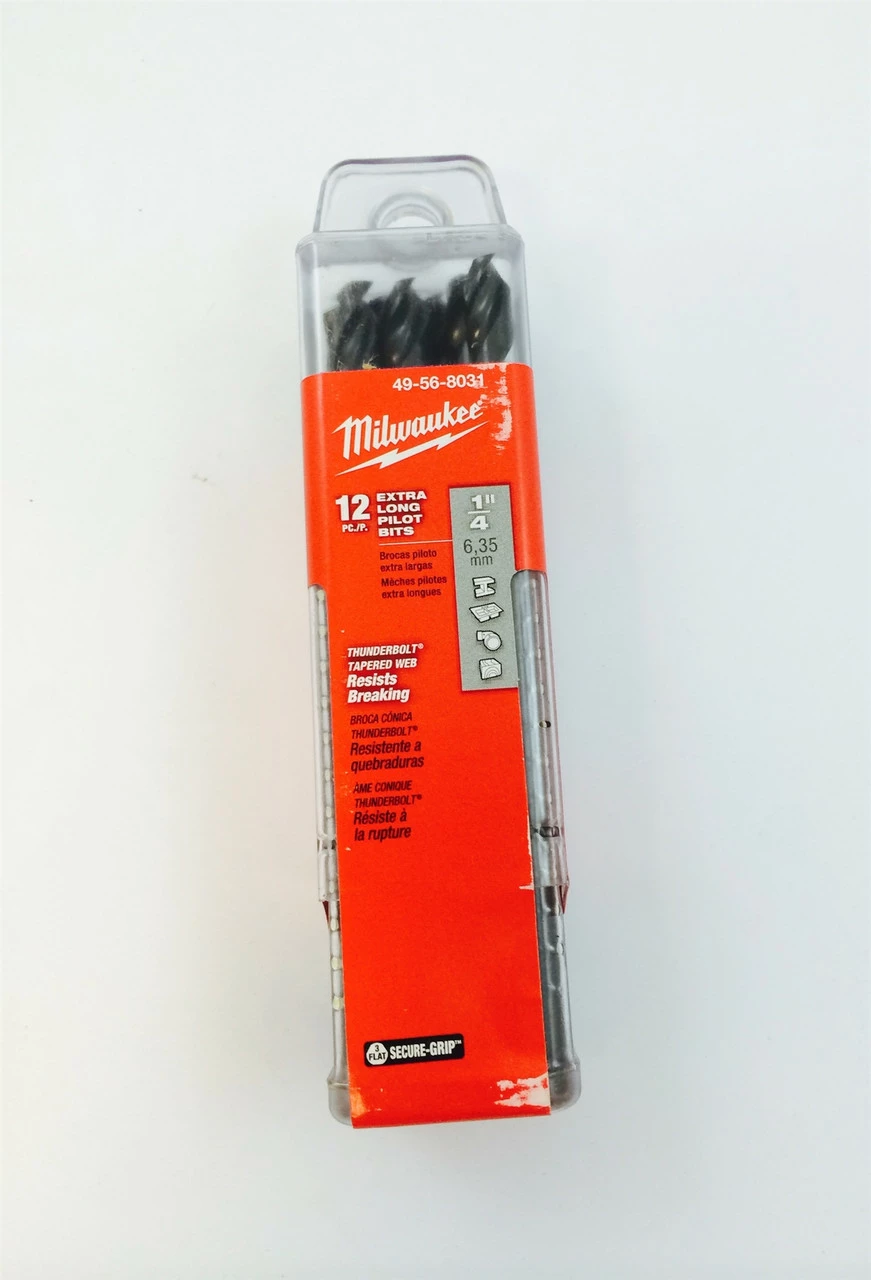 Milwaukee 49-56-8031 1/4 In X 4 In High Speed Steel Pilot Bit 12 Pack 3 Milwaukee 49-56-8031 1/4 In X 4 In High Speed Steel Pilot Bit 12 Pack