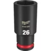 Milwaukee 49-66-6287 SHOCKWAVE Impact Duty 1/2 Drive 26MM Deep 6 Point Socket -GREATLAKESPOWERTOOLS Sales 49 66 6287 52222.1657558750