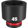 Milwaukee 49-66-6383 SHOCKWAVE Impact Duty 3/4 Drive 45MM Standard 6 Point Socket -GREATLAKESPOWERTOOLS Sales 49 66 6383 29755.1658334729