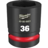 Milwaukee 49-66-6601 SHOCKWAVE Impact Duty 1 Drive 36MM Standard 6 Point Socket -GREATLAKESPOWERTOOLS Sales 49 66 6601 90413.1659029938