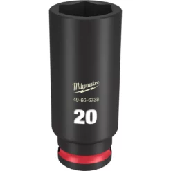 Milwaukee 49-66-6738 SHOCKWAVE Impact Duty 3/8 Drive 20MM Deep 6 Point Socket
