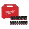 Milwaukee 49-66-7013 14 Pc Impact Duty 1/2 Drive Metric 6 Point Socket Set -GREATLAKESPOWERTOOLS Sales 49 66 7013 47889.1659456633