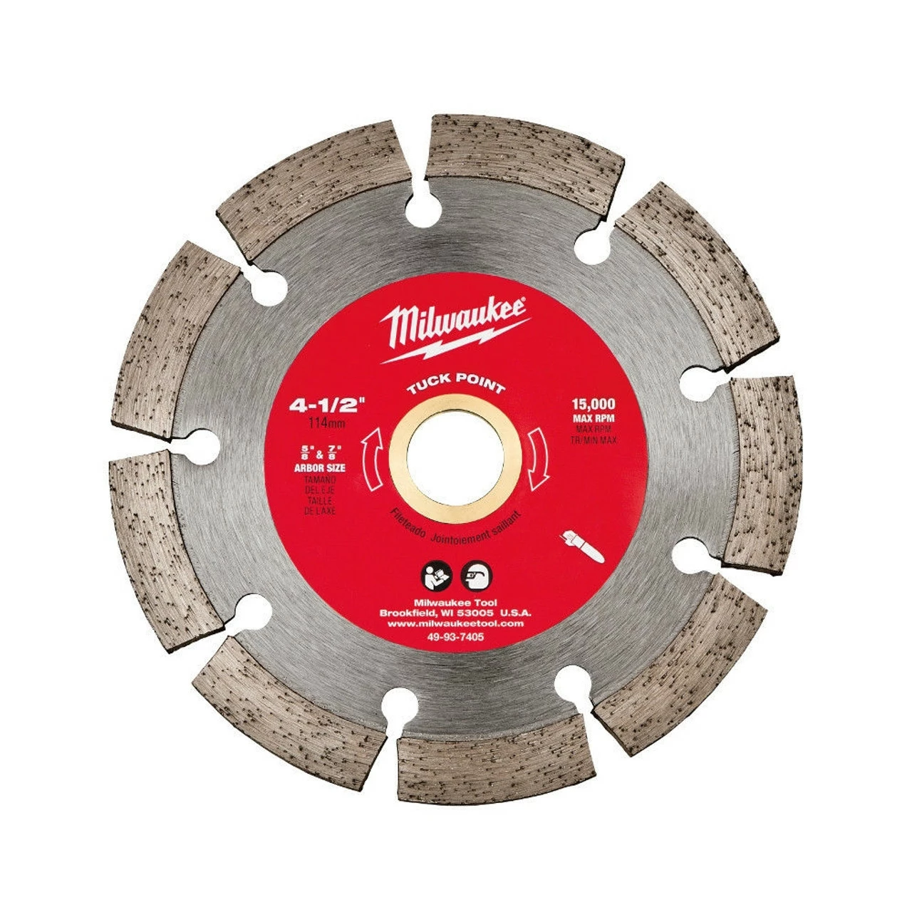 Milwaukee 49-93-7405 4-1/2 In. Tuck Point Segmented Saw Blade 3 Milwaukee 49-93-7405 4-1/2 In. Tuck Point Segmented Saw Blade